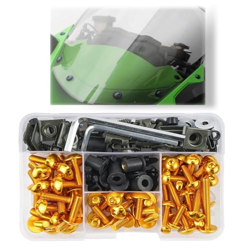 Karosserieschrauben Motorradteile Für Ducati 848 Scrambler Diavel Monster 821 796 797 696 950 Multistrada 1200 Panigale V4 V2 Komplettes Verkleidungsschrauben-Schraubenbefestigungsset(Yellow) von FIGULI