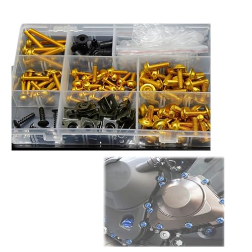 Karosserieschrauben Motorradteile Für Yamaha YZF-R1 YZFR1 YZF R1 2004 2005 2006 2007 2008 2009 Komplettes Verkleidungsschrauben-Schraubenbefestigungsset(Yellow) von FIGULI