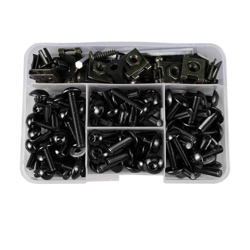 Karosserieschrauben Motorradverkleidungs-Schraubenmutter-Clip-Kit Für Suzuki Bandit 1250S GSF1250SA ABS 2007-2009/GSX1250FA ABS 2011-2012 Motorradzubehör(Nero) von FIGULI