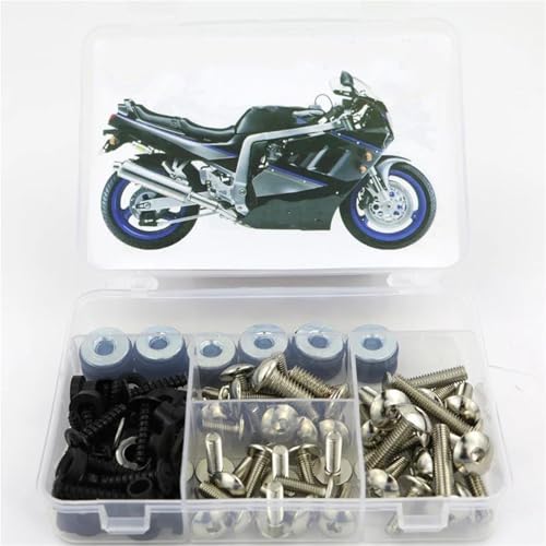 Karosserieschrauben Motorradverkleidungs-Windschutzscheiben-Schraubensatz Für Suzuki GSXR 1100 GSXR1100 1993-1996 1997 1998, Mutternclips, Schrauben, Karosserieschrauben, Muttern, Zubehör(Silver) von FIGULI