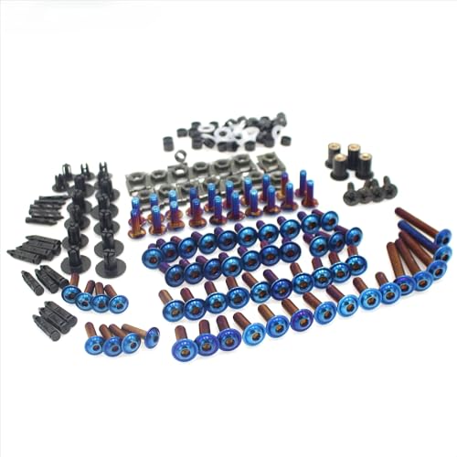 Karosserieschrauben Motorradverkleidungsschrauben Für Yamaha YZF R6 1999 2000 2001 YZF-R6 Motorradschrauben Karosserieschrauben Muttern Zubehör(Blu) von FIGULI