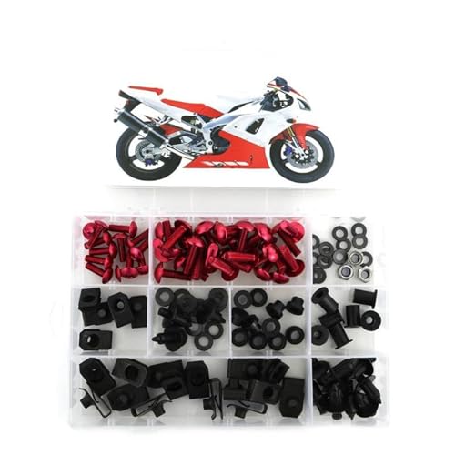 Karosserieschrauben Motorradverkleidungsschrauben Motorradschrauben Für Yamaha YZF-R1 YZF R1 1998 1999 2000 2001 Karosserieschrauben Muttern Zubehör(Rosso) von FIGULI