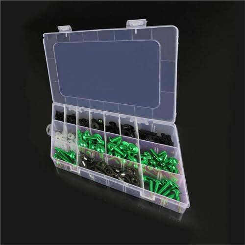 Karosserieschrauben Motorradzubehör Für 125 200 250 390 640 690 790 890 Für DUKE 990 1290 Für Super Für Duke/R/GT 2003-2024 199-teiliges Verkleidungsschrauben-Set Mit Mutternclips(Green) von FIGULI