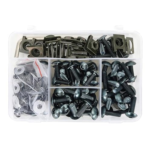 Karosserieschrauben Motorradzubehör Für CB500X VFR 800X VFR1200X NC700X NC750X CRF1000L Afrika Twin Verkleidung Bolzen Schrauben Kit Mutter Clips(Grey) von FIGULI