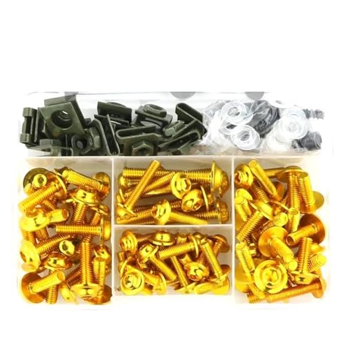 Karosserieschrauben Motorradzubehör Für YAMAHA FZ1 FZ6 FZ8 MT-01 MT-125 MT-07 FZ-07/YZF-R1 YZF-R1M YZF-R15 YZF-R25 Verkleidungsbolzenschraubensatz Mutternclips(Yellow) von FIGULI