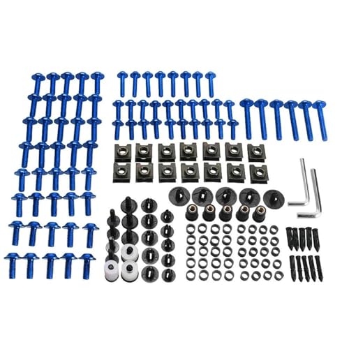 Karosserieschrauben Motorradzubehör Für YAMAHA FZR1000 FZR250 FZR400 FZS600 FZS150 FZS1000 Komplettes Verkleidungsschrauben-Set Schrauben Muttern Clips(Blu) von FIGULI