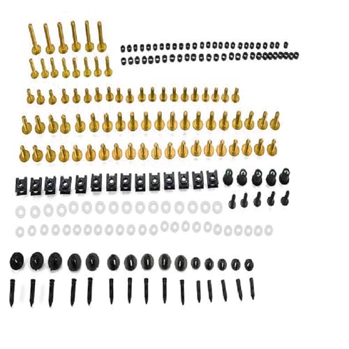 Karosserieschrauben Motorradzubehör Für Yamaha YZF-R1 YZF-R1S YZF-R1M YZF-R3 YZF-R6 YZF-R6S YZF-R15 YZF-R25 YZF-R125 Verkleidungsbolzen-Schrauben-Set, Muttern-Clips(Yellow) von FIGULI