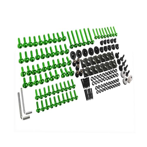 Karosserieschrauben Motorradzubehör Kompletter Verkleidungsschraubensatz Schrauben Muttern Clips Für BMW S1000R S1000RR S1000XR R1200GS Karosseriebefestigungsclips Schraubenmuttern(Green) von FIGULI