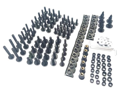 Karosserieschrauben Motorradzubehör Verkleidungskörper Für TouRing Classic 65SX XC 85SX Schraubensatz Befestigungsclips Schraubenmuttern(Nero) von FIGULI