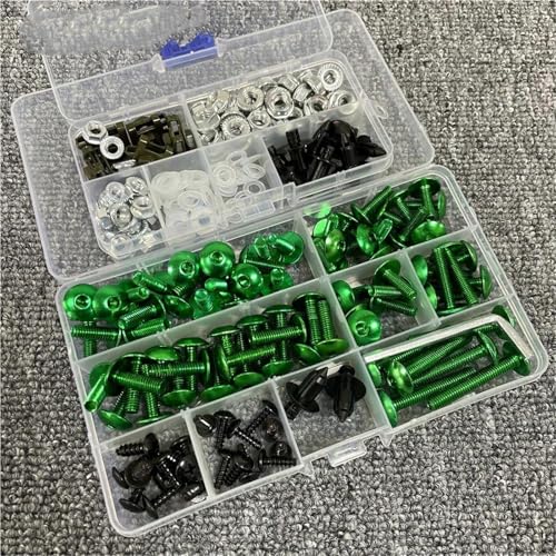 Karosserieschrauben Muttern-Schrauben-Set Für Motorräder Für CRF 450 1000 CR XR XL 85 125 250 500 Verkleidungsbolzen-Schraubenbefestigung(Green) von FIGULI