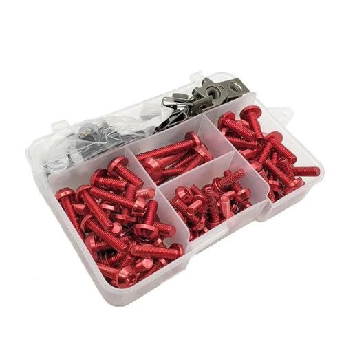 Karosserieschrauben Schrauben Windschutzscheibe Motorrad Verkleidung Bolzen Kit Für Für Hornet 250 600 CB 600F CBF600 CBR600F CB919 VTX1300 Modifizierte Teile(Rosso) von FIGULI