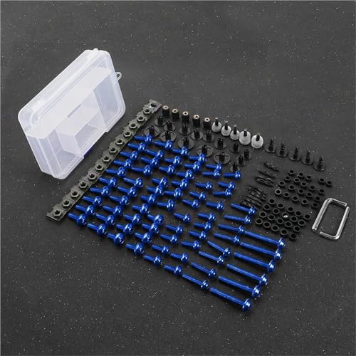Karosserieschrauben Schrauben Windschutzscheibe Motorrad Verkleidung Bolzen Kit Für SUZUKI GSXS GSXR 750 650 1300 1400 1000 1100 150 125 F/ABS Motorrad Modifizierte Teile(Blu) von FIGULI
