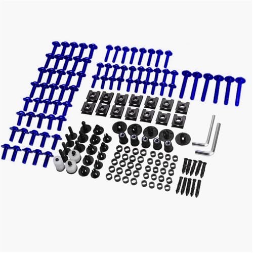 Karosserieschrauben Schrauben Windschutzscheibe Motorrad Verkleidung Bolzen Kit Für VFR750 VFR400 VFR1250 VFR1200X VFR1200F VFR1200 VFR1000 Modifizierte Teile(Blu) von FIGULI