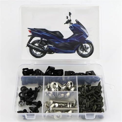 Karosserieschrauben Set Schrauben Motorrad Verkleidung Bolzen Kit Für PCX125 PCX 150 2015 2016 2017 2018 Befestigungen Modifizierte Teile(Silver) von FIGULI