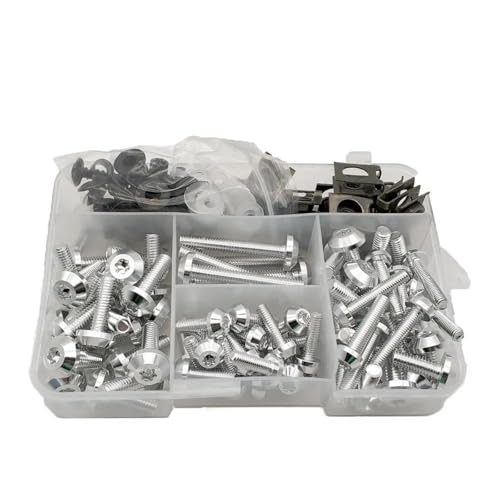 Karosserieschrauben Universal Motorrad Custom Verkleidung Körper Bolzen Für KLX KX 65 85 100 125 250 250F 450F KLX125 Schraube Verschluss Modifizierte Teile(Silver) von FIGULI