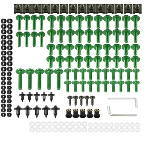 Karosserieschrauben Universal Motorrad Karosserie Verkleidung Schrauben Für Hyosung GT650R GT650RL GD250 GT250R Fi/Efi Rally 100/50/SF50R Zubehör(Green) von FIGULI