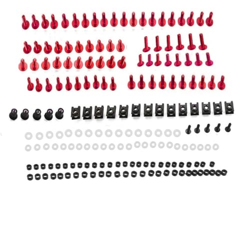 Karosserieschrauben Universal Motorrad Karosserie Verkleidung Schrauben Für PCX125 PCX150 PCX160 SH125 SH125i SH150 SH150i SH300 SH300i 2010-2024 Zubehör(Rosso) von FIGULI