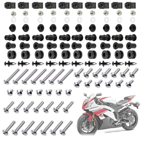 Karosserieschrauben Universal Motorrad Karosserie Verkleidung Schrauben Für Yamaha YZF R6 2008-2016 2015 2014 2013 2012 2011 2010 2009 Zubehör(Silver) von FIGULI