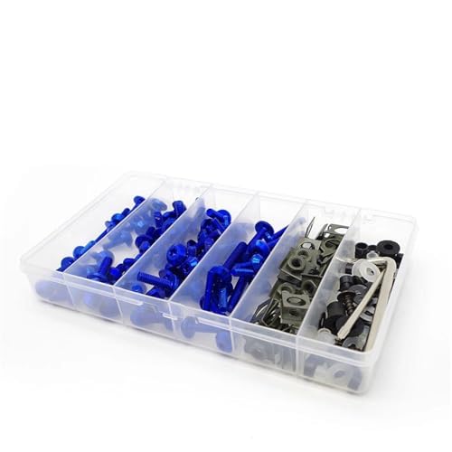 Karosserieschrauben Verkleidung Bolzen Schrauben Kit Mutter Clips Für X11 St1100 Afrika Twin Crf1000l Für Hornet Cb600f Msx125 Nc 750x C90 Motorrad Zubehör(Blu) von FIGULI