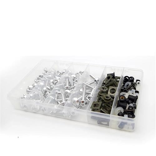 Karosserieschrauben Verkleidung Bolzen Schrauben Kit Mutter Clips Für X11 St1100 Afrika Twin Crf1000l Für Hornet Cb600f Msx125 Nc 750x C90 Motorrad Zubehör(Silver) von FIGULI