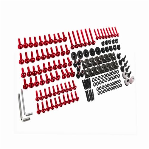 Karosserieschrauben Windschutzscheiben-Befestigungsschrauben-Set, Motorrad-Verkleidungsschrauben-Kit Für YAMAHA MT01 MT03 MT07 MT09 MT10 MT15 MT25 MT125, Modifizierte Motorradteile(Rosso) von FIGULI
