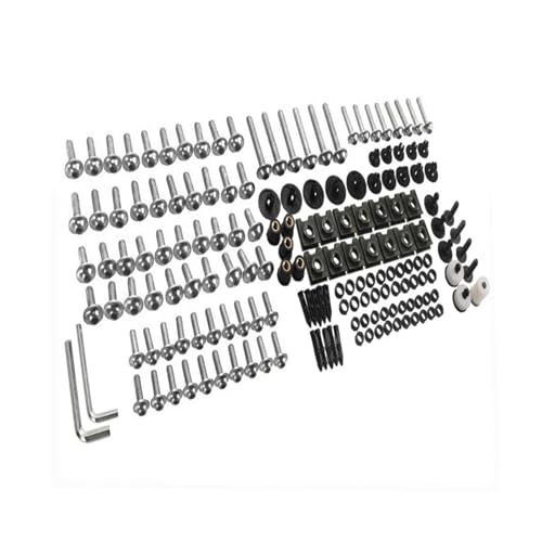 Karosserieschrauben Windschutzscheiben-Befestigungsschrauben-Set, Motorrad-Verkleidungsschrauben-Kit Für YAMAHA MT01 MT03 MT07 MT09 MT10 MT15 MT25 MT125, Modifizierte Motorradteile(Silver) von FIGULI
