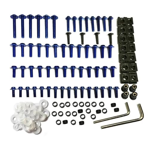 Karosserieschrauben Windschutzscheibenbefestigungen Schraubensatz Für CBR 600 F2 F3 F4 F4i Motorradverkleidungsbolzensatz Motorradmodifizierte Teile(Blu) von FIGULI
