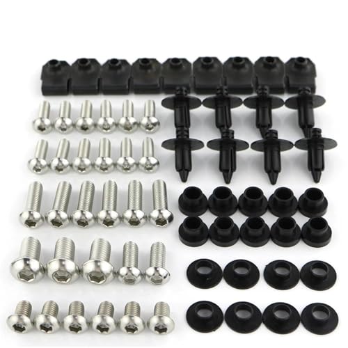 Karosserieschrauben Windschutzscheibenbefestigungsschraubensatz Für Suzuki GSX1300R Für Hayabusa 1999-2003 2004 2005 2006 2007 Motorradverkleidungsbolzensatz Motorradmodifizierte Teile(Silver) von FIGULI
