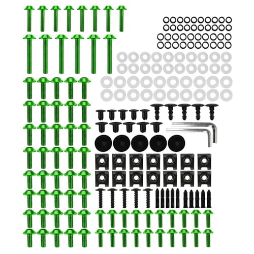 Karosserieschrauben Windschutzscheibenschrauben, Karosseriebefestigungen Für XADV 750 CBR650R CBR600RR CBR1000RR CRF1000L, Motorradschrauben, Verkleidungsbolzen-Set(Green) von FIGULI