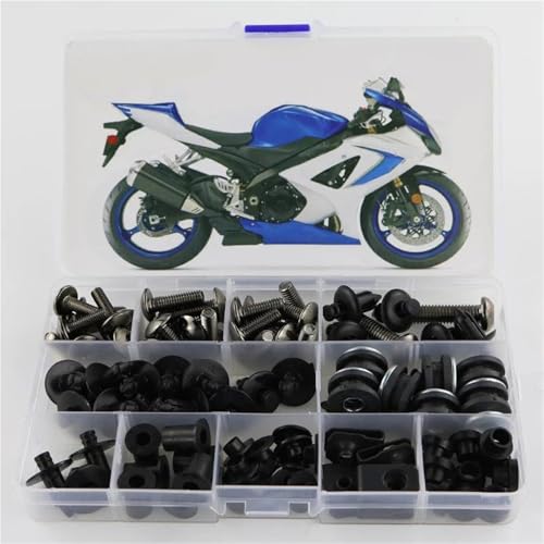 Karosserieschrauben Windschutzscheibenschrauben Für Modifizierte Motorradteile Für Suzuki GSXR 1000 GSX-R1000 2007 2008 Motorrad-Verkleidungsschraubensatz(Metallic) von FIGULI