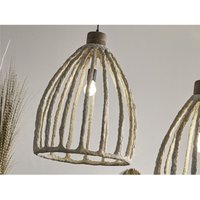 Akil Deckenlampe aus weißem Pappmaché, 64 cm, 48 x 64 cm Akil Deckenlampe aus weißem Pappmaché, 64 cm, 48 x 64 cm von FIJALO