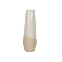 Beige/weiße Keramikvase 15x15x45cm von FIJALO