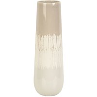 Biscuit Keramikvase Creme/Grau 14x14x34cm von FIJALO