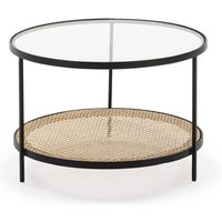 Couchtisch 66X66X45 Glas/Rattan/Schwarzes Metall Couchtisch 66X66X45 Glas/Rattan/Schwarzes Metall von FIJALO