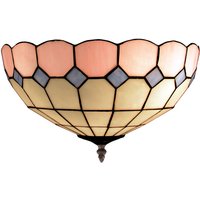 Deckenlampe an der Decke mit Tiffany -Lampenschirm -Durchmesser 40 cm Rosa Serie Lampe nicht enthalten von FIJALO