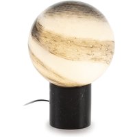 Fijalo - 38x15x40 weißes Glas/Goldmetall -Tischlampe/schwarze Beleuchtung/Tischlampen für alle Stile, um zu Hause eine Note zu verleihen von FIJALO