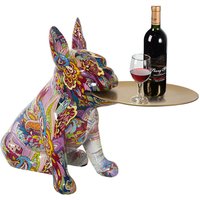 Graffiti -Harzhund -Figur mit 45x20x33cm Tablett, Tablett: ° 20cmpour Alle Stile, um zu Hause eine Note zu verleihen von FIJALO