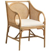 Fijalo - Natürlicher Rattan-Sessel mit Kissen, 53 x 63 x 86 cm Fijalo - Natürlicher Rattan-Sessel mit Kissen, 53 x 63 x 86 cm von FIJALO