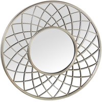 Rundes Mirror Metal Silber ° 84x5 cm, int: ° 38cmpour alle Stile, um dem Haus eine Note zu verleihen von FIJALO