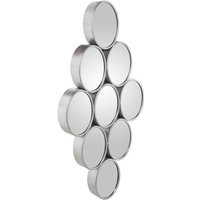 Silbermetall Wandspiegel 9 Kreise 39.5x5x79,5 cm, Spiegel: 12x16cmpour Alle Stile, um dem Haus eine Note zu verleihen von FIJALO