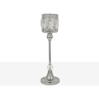 Fijalo - Silberner Kerzenhalter aus Metall/Glas, 12 x 12 x 40 cm Fijalo - Silberner Kerzenhalter aus Metall/Glas, 12 x 12 x 40 cm von FIJALO