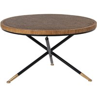 Geflochtener Edge Holz Couchtisch, Metallfüße ° 80x46cm, Holz Mdfpour alle Stile, um dem Haus eine Note zu verleihen von FIJALO