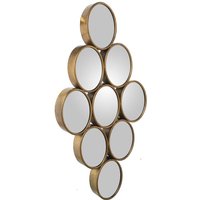 Golden Metall Wandspiegel 9 Kreise 39.5x5x79,5 cm, Spiegel: 12x16cmpour Alle Stile, um dem Haus eine Note zu verleihen von FIJALO