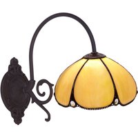 Kleine eisenförmige Tischlampe mit Tiffany-Lampenschirm-Durchmesser 20 cm Museumsreihe enthält nicht die erforderliche Baugruppe Nr. von FIJALO