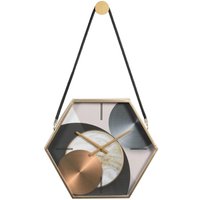 Metall-Glas-Wanduhr 45X6X39 Cm von FIJALO