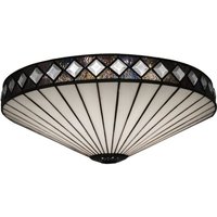 Niedrige Deckenlampe mit Tiffany -Lampenschirm, indirektem Lichtdurchmesser 30 cm Serie Museum Glühbirne nicht inklusive Montage erforderlich oder von FIJALO