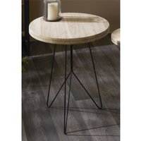 Runder Tisch aus Naturholz mit schwarzen Beinen 66 cm 55Dx66 cm Runder Tisch aus Naturholz mit schwarzen Beinen 66 cm 55Dx66 cm von FIJALO