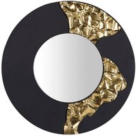 Runder schwarzgoldener Metallspiegel 50X3X50 cm von FIJALO