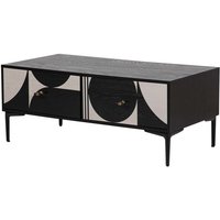 Schwarz-weißer Couchtisch aus Metall und MDF, 110 x 56 x 45 cm Schwarz-weißer Couchtisch aus Metall und MDF, 110 x 56 x 45 cm von FIJALO