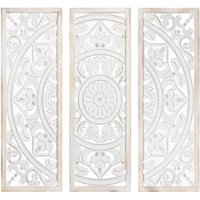 Fijalo - Set 3 Altarpieces in Holz 30 x 90 cm Weiß geöffnet, Triptychon 90x2x90cm endgültiger Komposition Alle Stile, um dem Haus eine Note zu von FIJALO